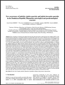 New occurrences of jadeitite, jadeite quartzite and jadeite-lawsonite quartzite in the Dominican Republic, Hispaniola: petrological and geochronological overview